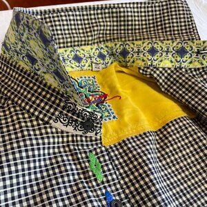 Vintage Robert Graham Black and White Jacquard LS Shirt Medium Classic Fit